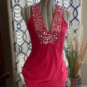 Metrostyle pink sparkle top -M